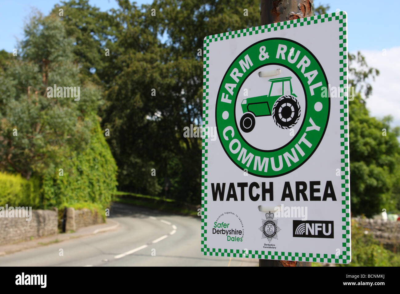 Une communauté rurale et agricole Zone de surveillance de quartier. Banque D'Images