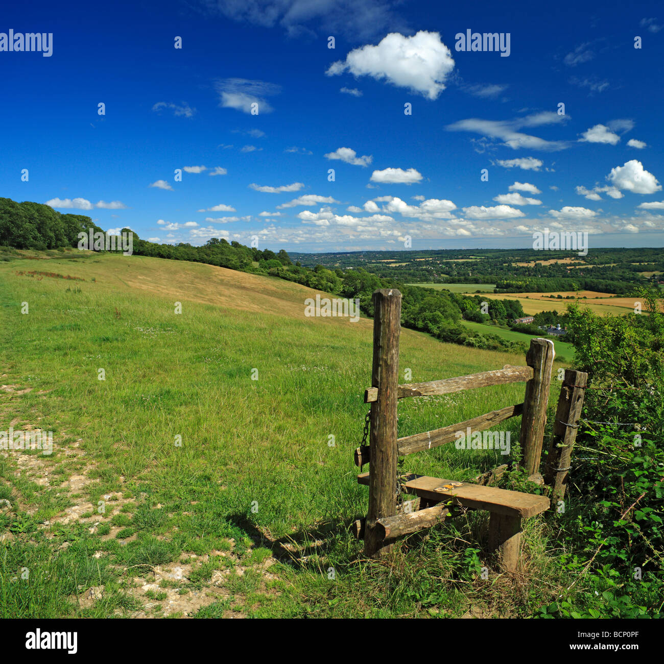 Le North Downs Way, Westerham, dans le Kent, Angleterre, Royaume-Uni. Banque D'Images