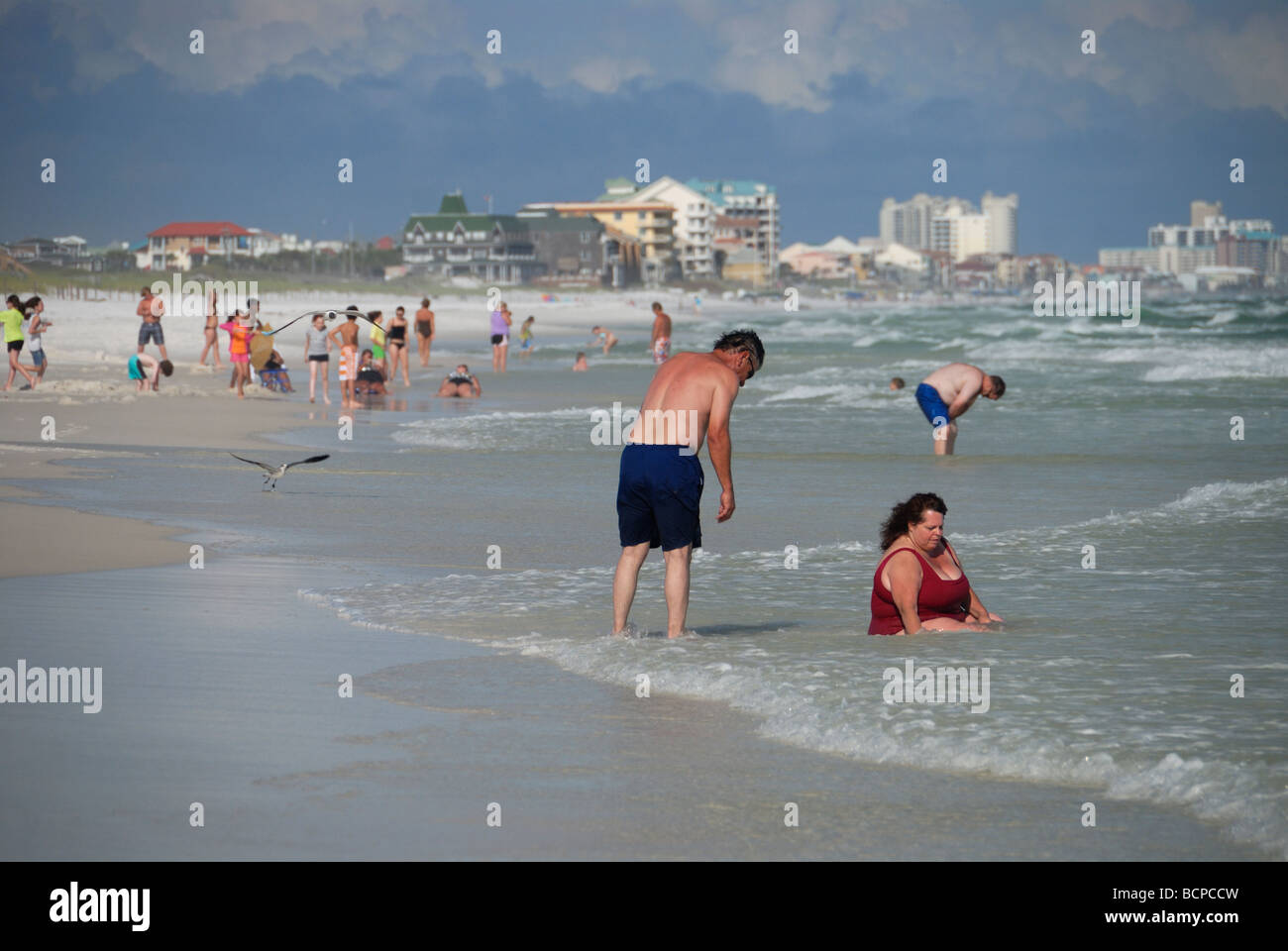 Les gens sur la plage Destin Florida USA Banque D'Images