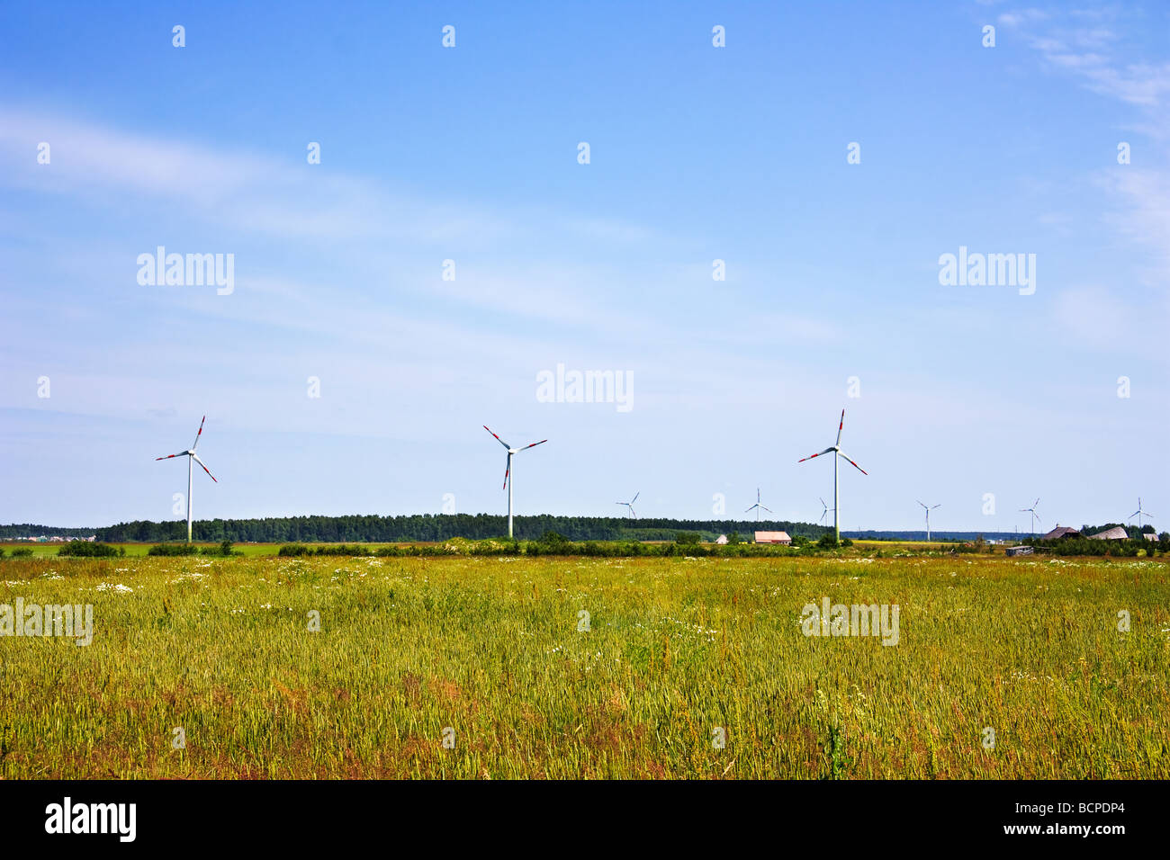 Les éoliennes paysage rural Banque D'Images