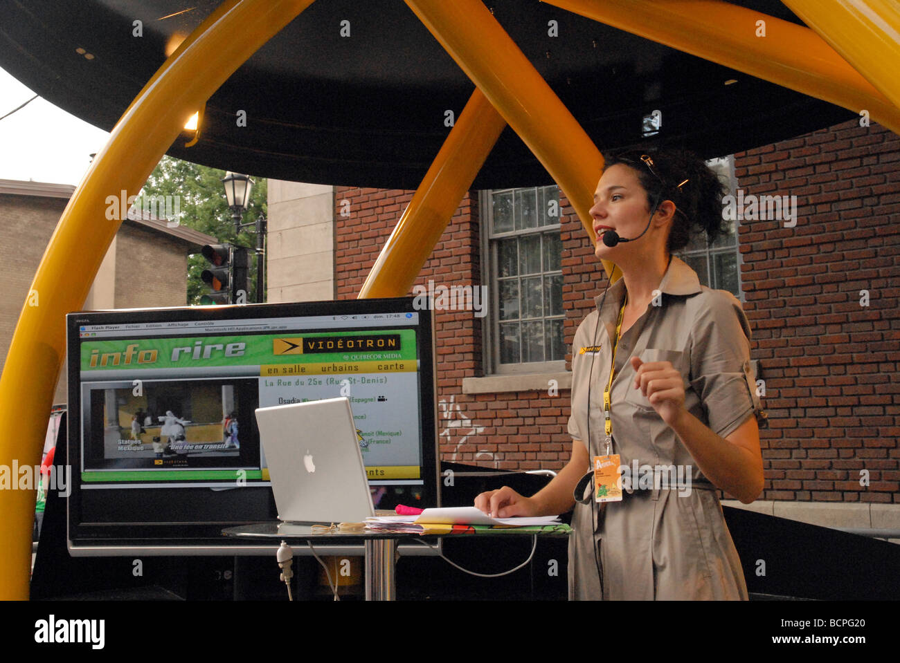 Festival Juste pour rire de Montréal calendrier interactif et de l'information personne Banque D'Images