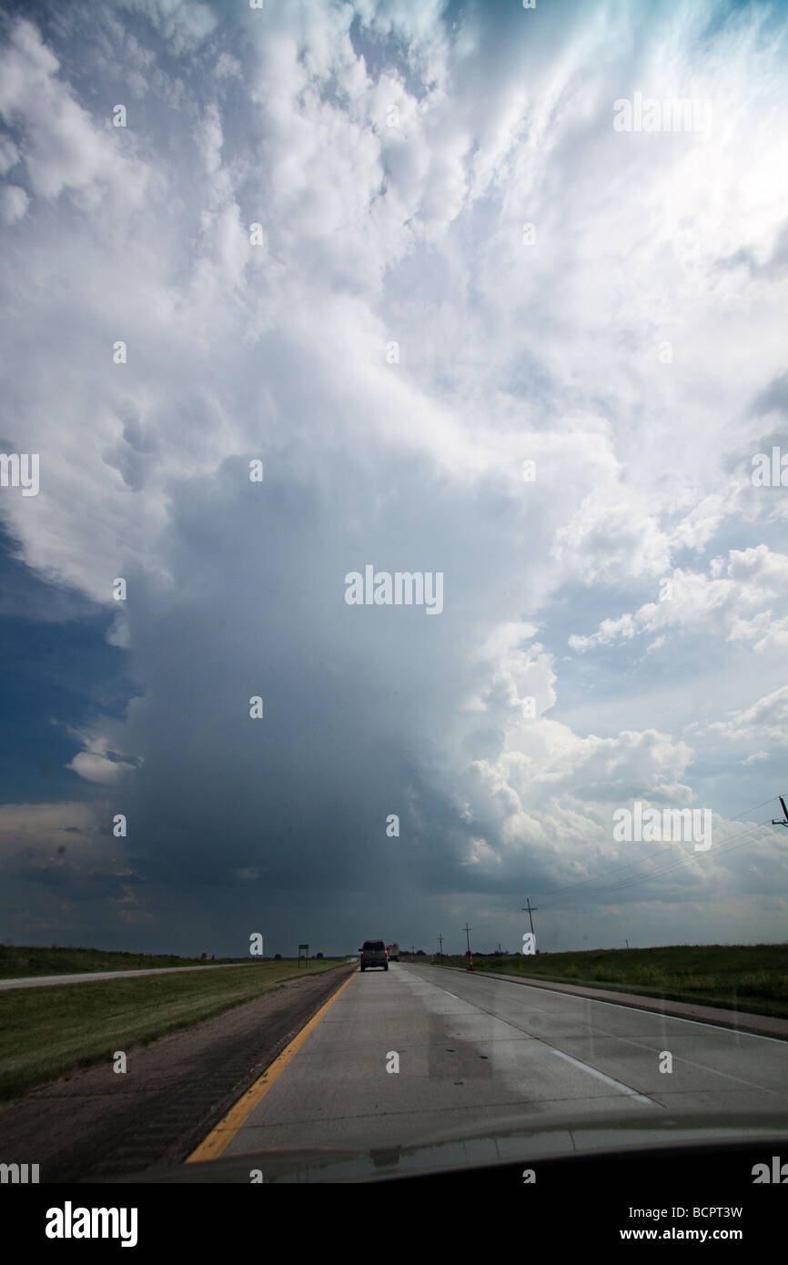 Une tempête se développe près de Fairbury Nebraska 1 juin 2009 d'une balle dans le tableau de bord dans le cadre du projet Vortex 2 Banque D'Images