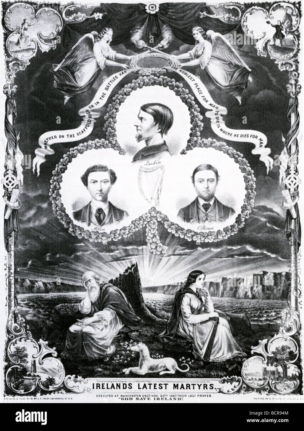 MARTYRS DE MANCHESTER - Fenians irlandais qui ont été exécutés pour le meurtre d'un pol;iceman à Manchester en 1867 (voir la description ci-dessous Banque D'Images