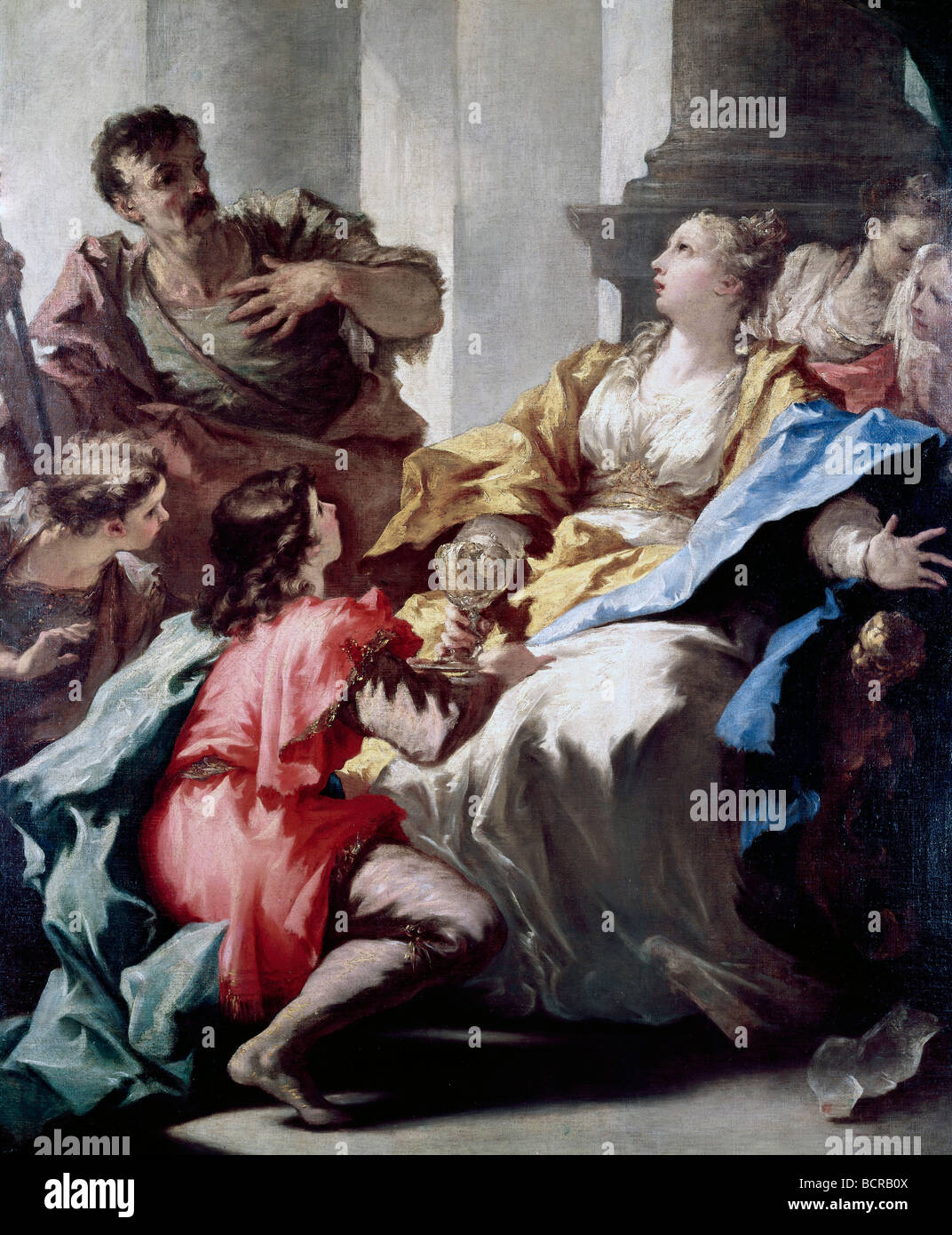 Sophonisba recevant la coupe de poison par Giovanni Antonio Pellegrini, 1675-1741 Banque D'Images