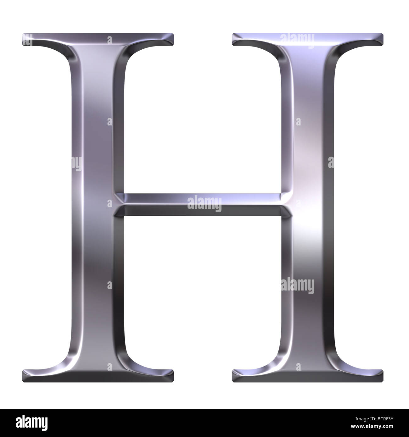 Argent 3d lettre grecque eta Banque D'Images
