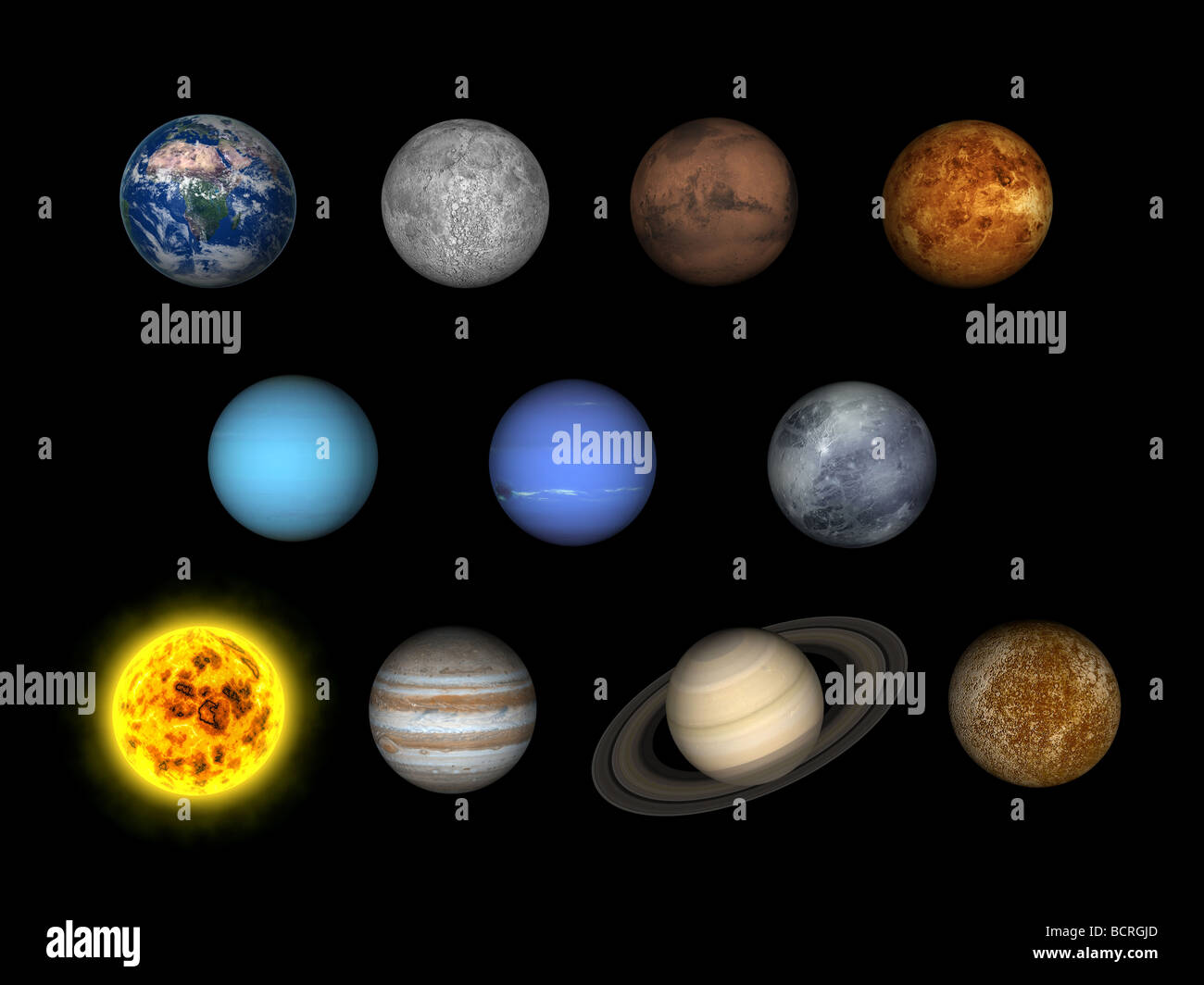 Les planètes du système solaire Banque D'Images