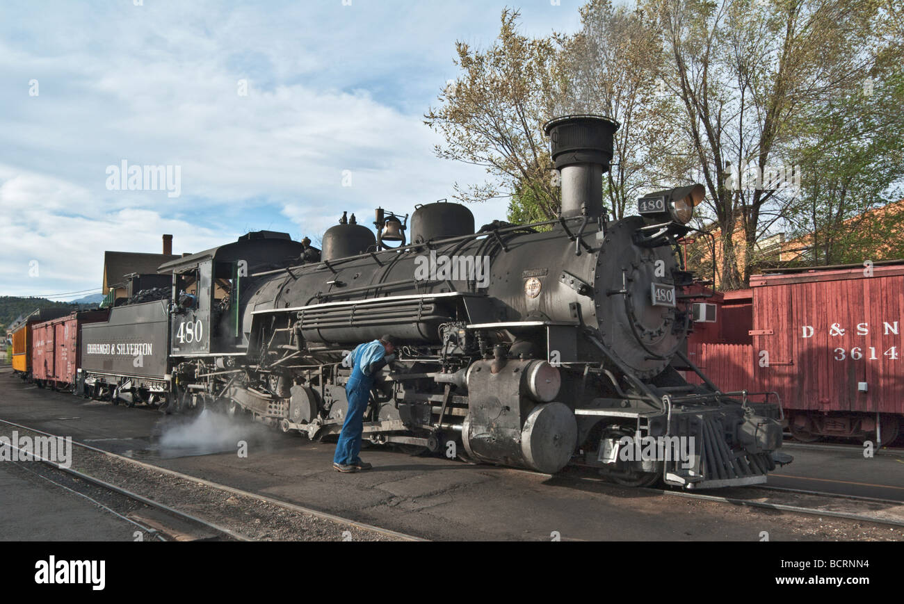 Colorado Durango Durango Silverton Narrow Gauge Railroad locomotive à vapeur Banque D'Images