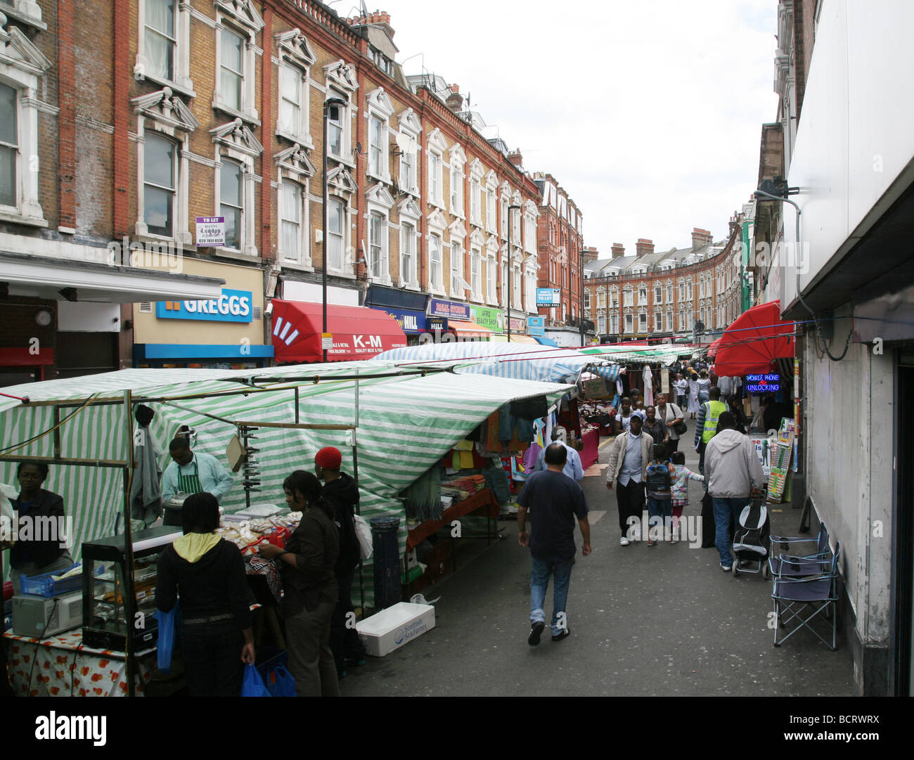 Marché de Brixton, dans le sud de Londres, UK Banque D'Images