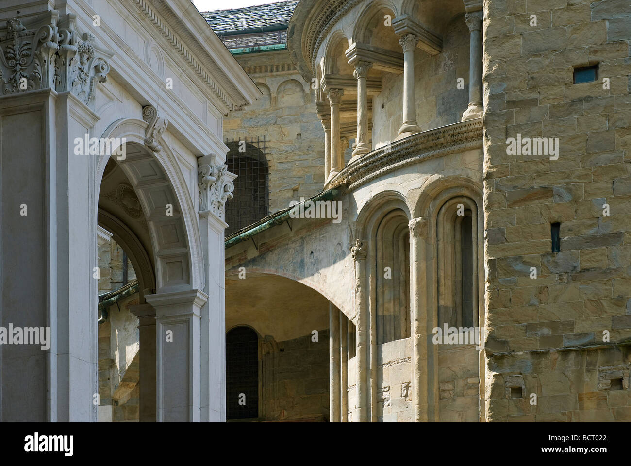 L'architecture traditionnelle à Bergame, Italie Banque D'Images