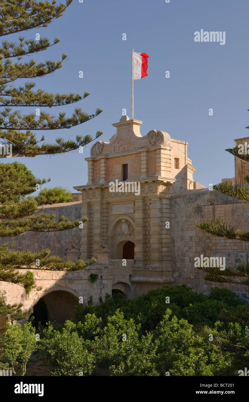 La porte principale de Mdina Malte Banque D'Images