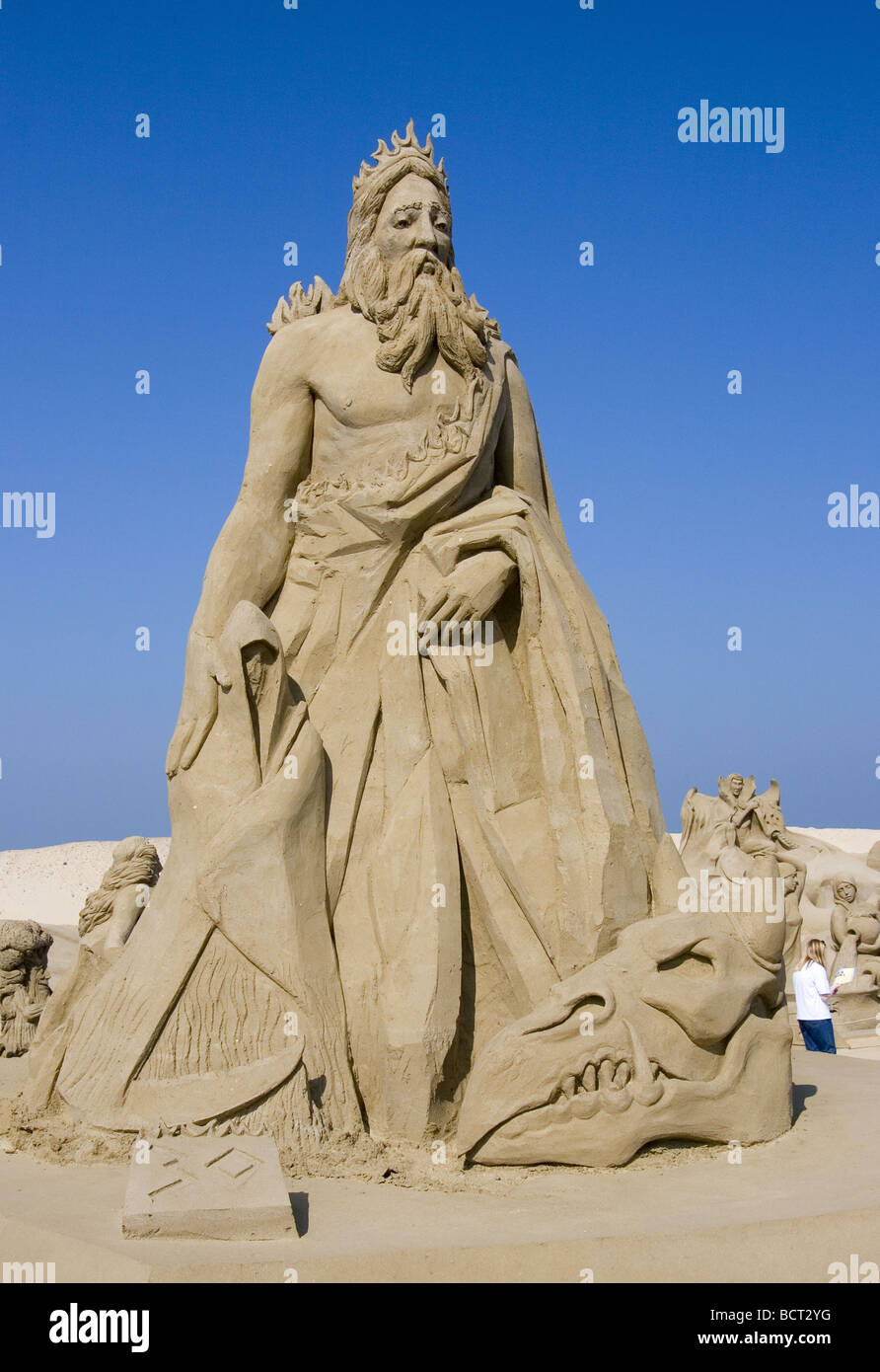 Sculpture de sable de l'Hadès, maître des enfers et seigneur de la mort dans la mythologie grecque Banque D'Images