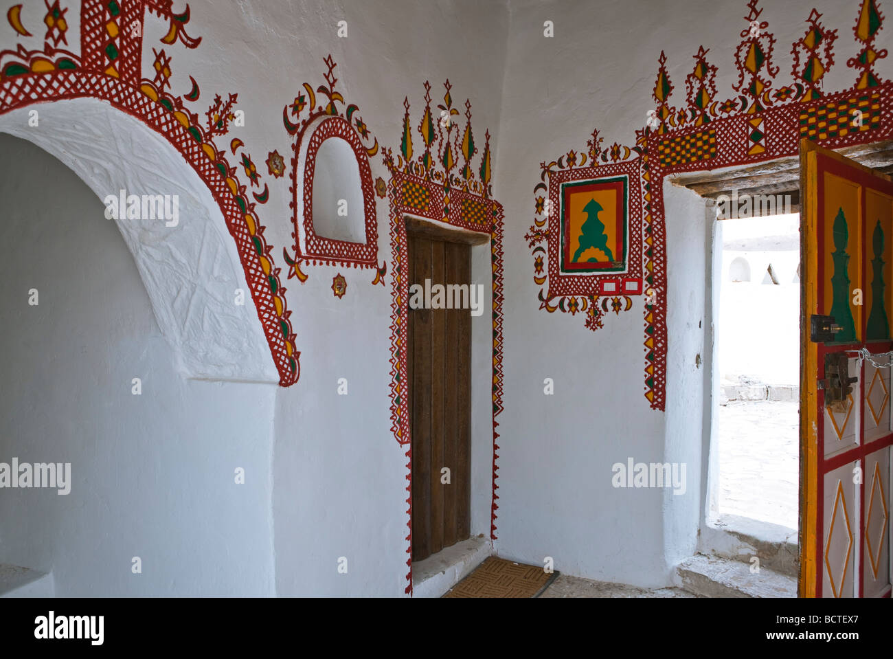 La Libye Ghadames décoration d'une maison berbère dans l'ancienne médina Banque D'Images