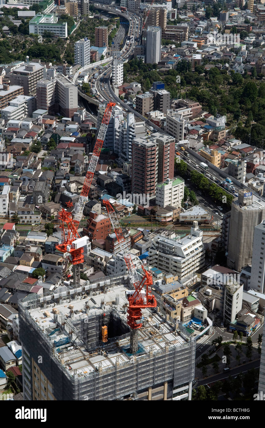 Vue aérienne de l'observatoire du Gouvernement Métropolitain de Tokyo Asakusa en Japon Banque D'Images