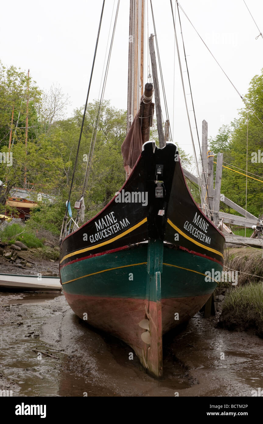 "Le Maine" une réplique de la 'Chebacco' bateaux de pêche de la Nouvelle Angleterre du xixe siècle. Banque D'Images