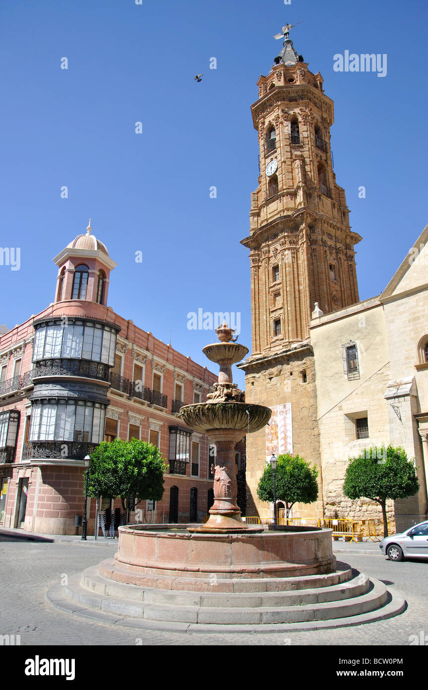 Eglise de San Sebastian, Plaza de San Sebastian, Antequera, la province de Malaga, Andalousie, Espagne Banque D'Images