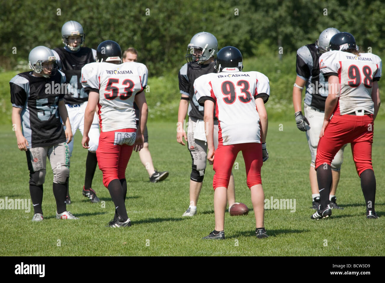 Action de jeu de football américain Junior Lappeenranta FINLANDE Banque D'Images