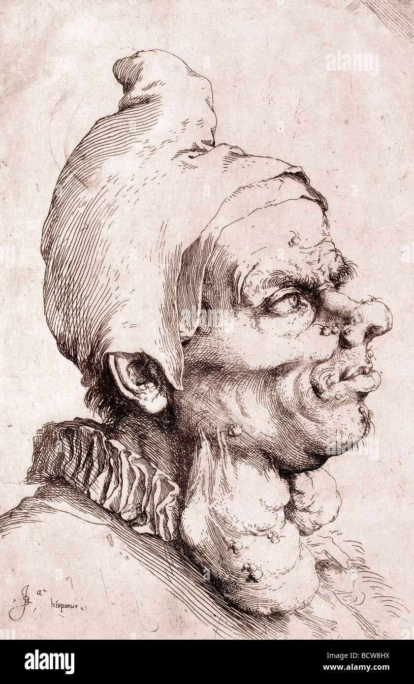 Grotesque par Jusepe DE RIBERA, 1591-1652 Banque D'Images