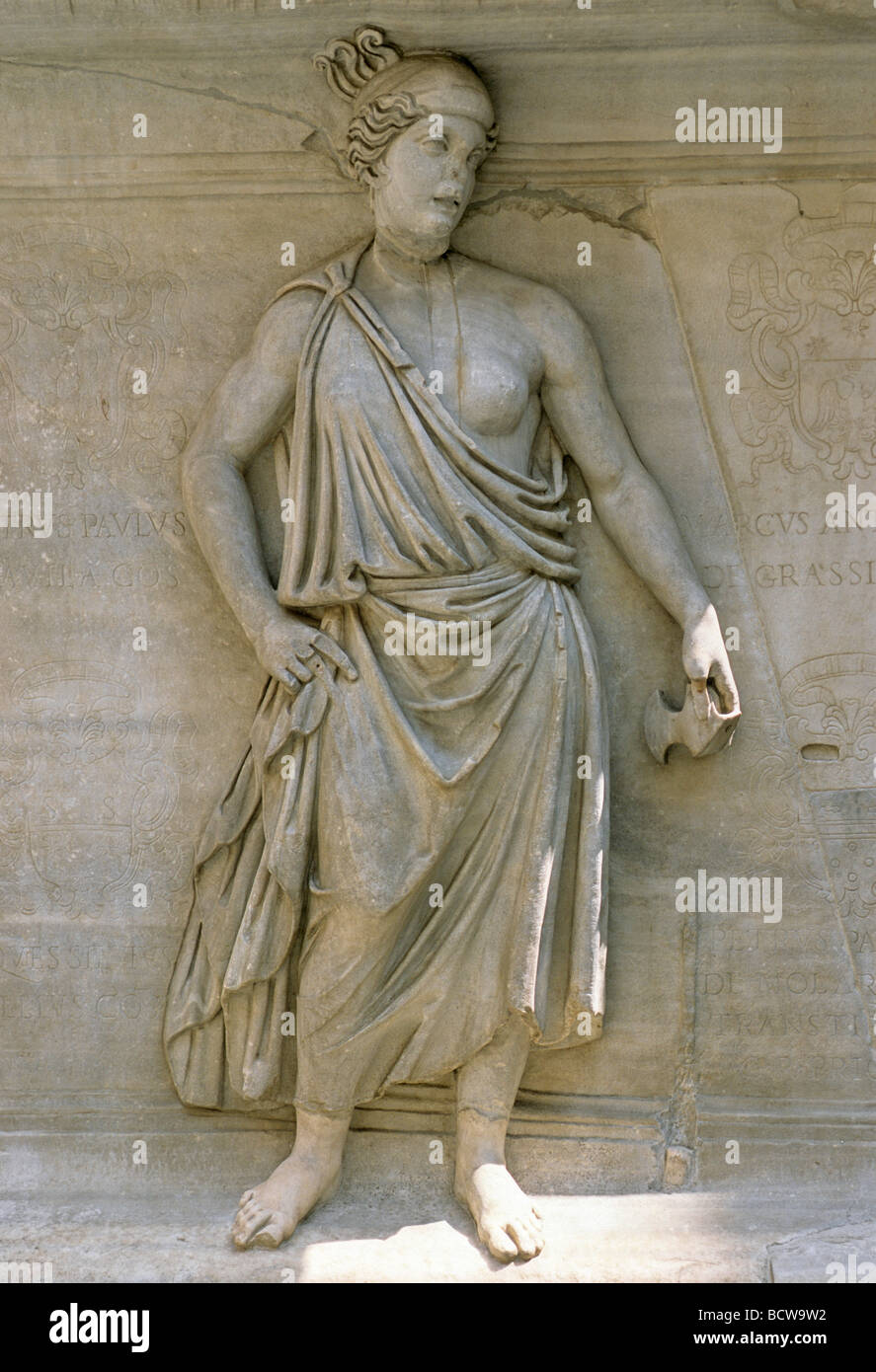 L'allégement de la Rome antique, la représentation d'une femme, restauratrice's Palace, Musées du Capitole, la colline du Capitole, Rome, Latium, Italie, Banque D'Images