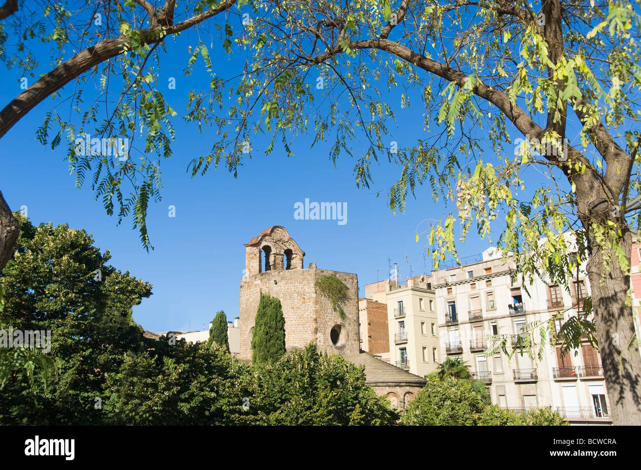 Église Sant Pau del Camp El Raval de Barcelone Catalogne Espagne Banque D'Images