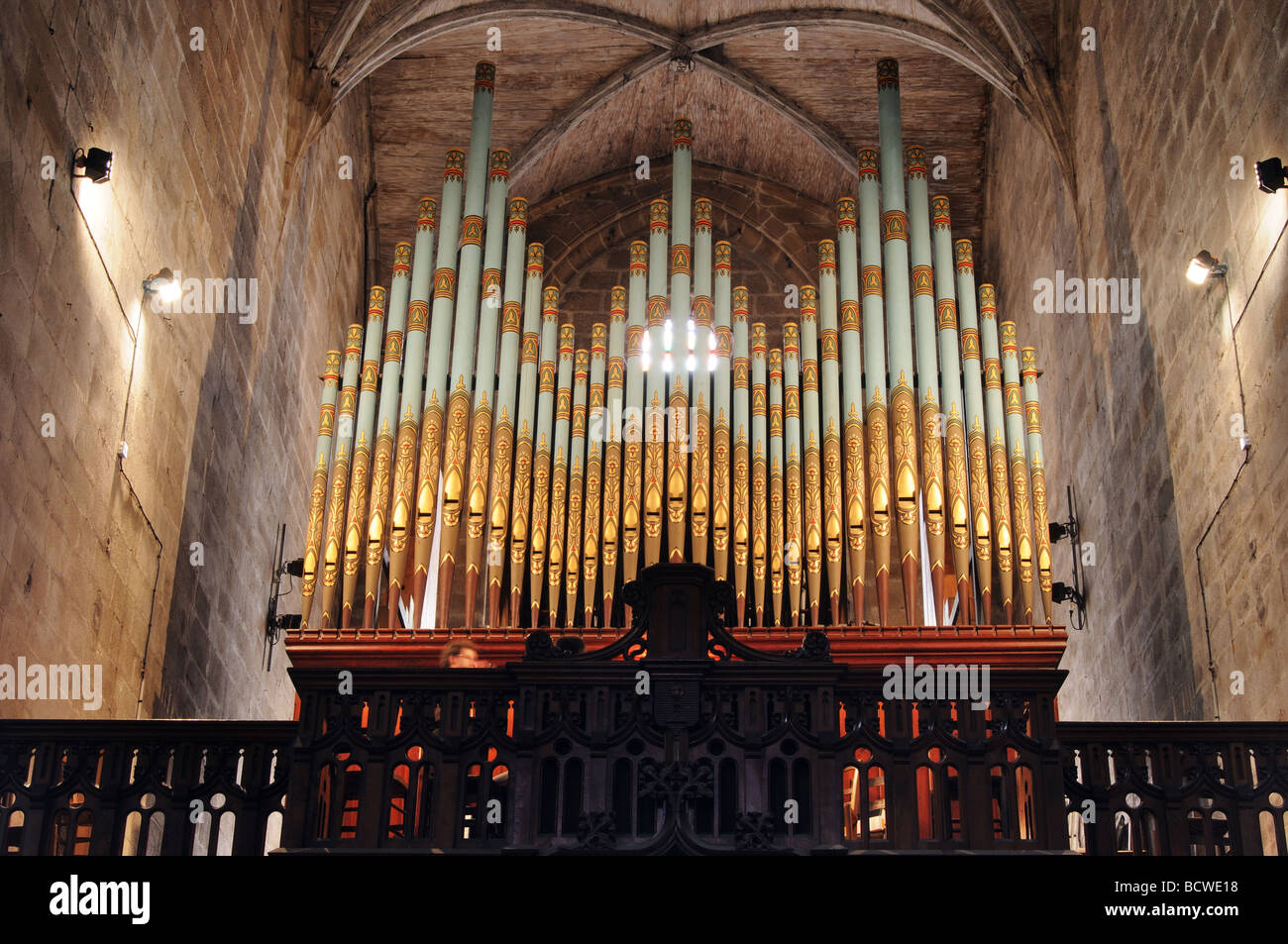 L'orgue dans l'église de Saint-Malo, Dinan en Bretagne Banque D'Images