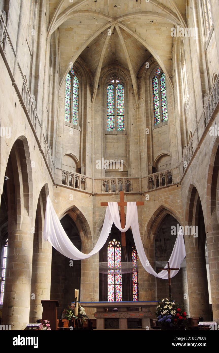 À l'intérieur de l'église Saint-Malo, Dinan en Bretagne Banque D'Images