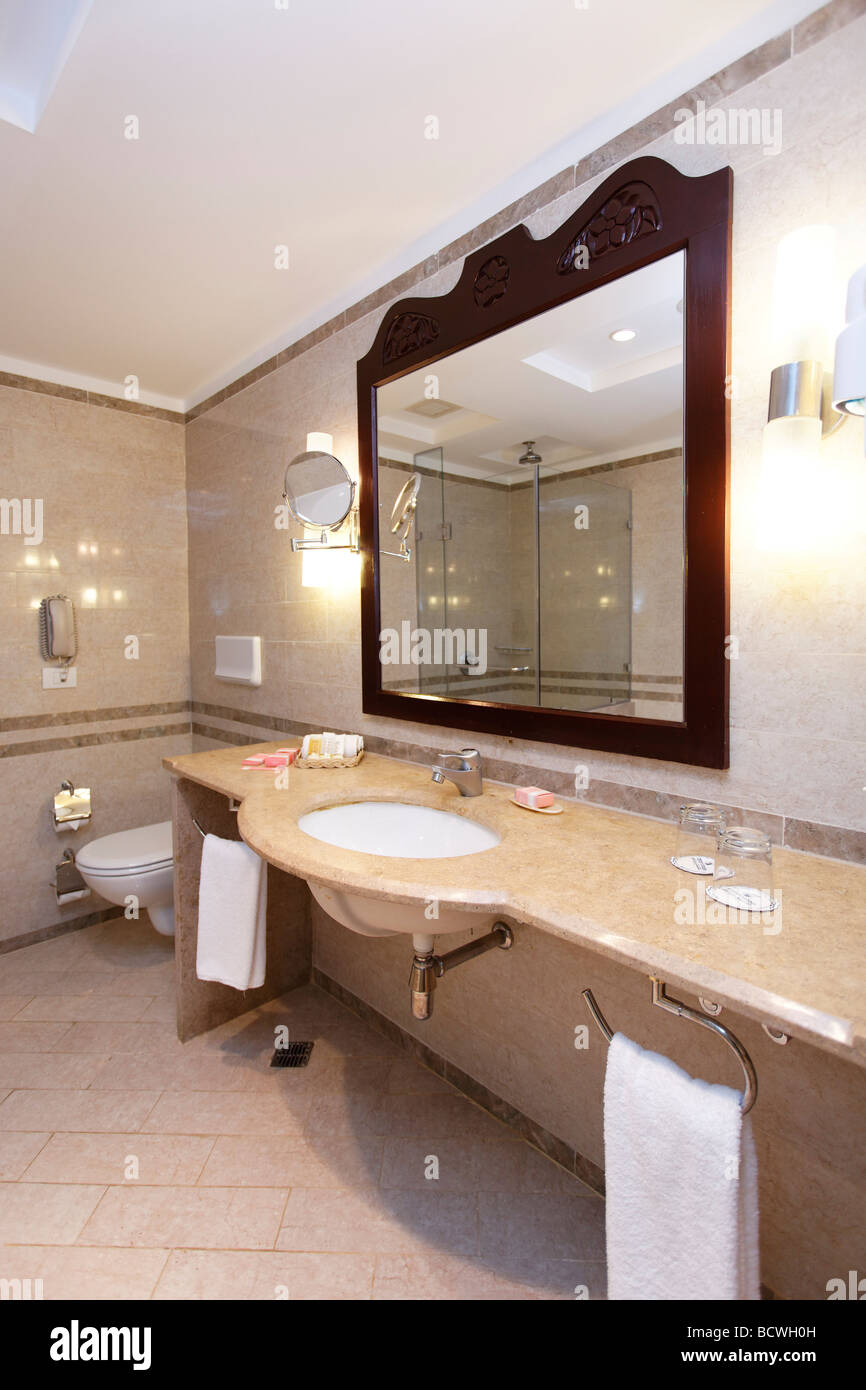 Salle de bains, Steigenberger Al Dau Beach Resort, Hurghada, Egypte, Mer Rouge, Afrique Banque D'Images