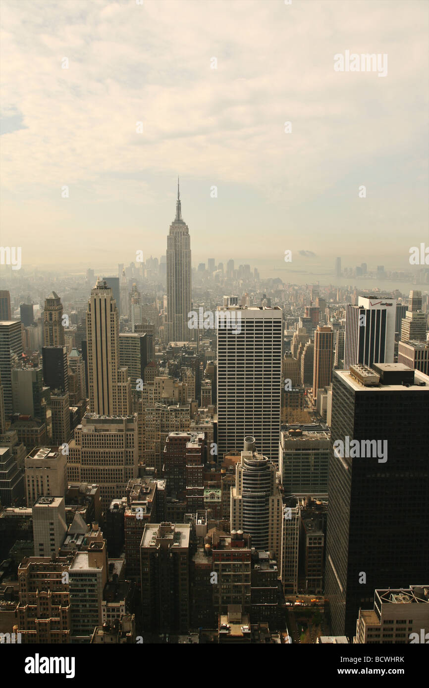 Vue sur New York du Centre Rockefella Banque D'Images