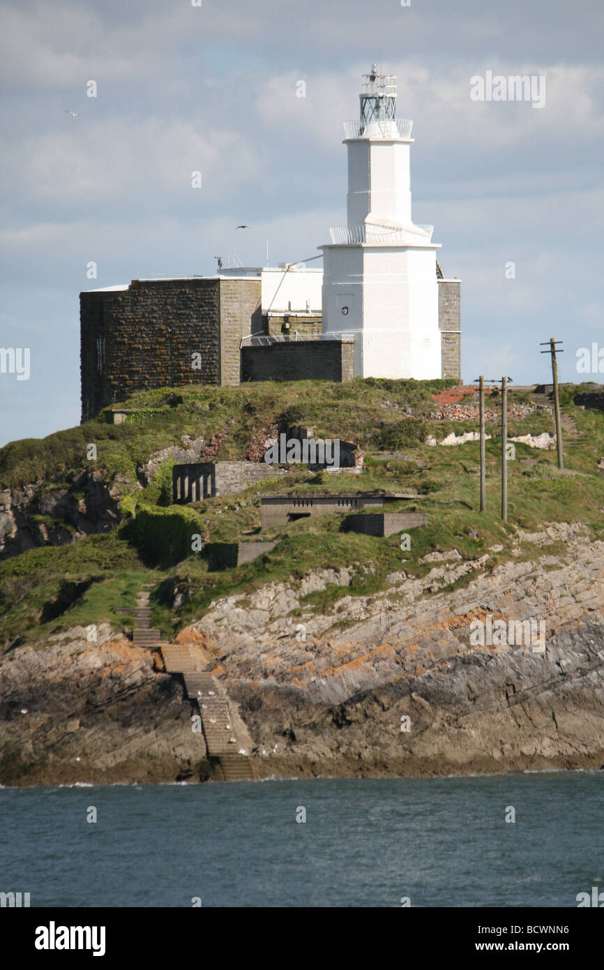 Light House dans le Mumbles Swansea, dans le sud du Pays de Galles Banque D'Images