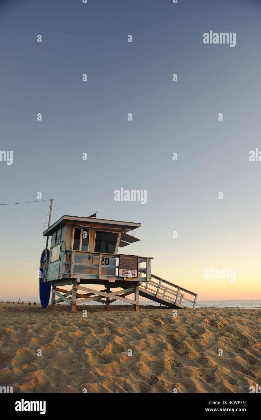 États-unis Californie Los Angeles Santa Monica Beach Lifeguard Tower Banque D'Images