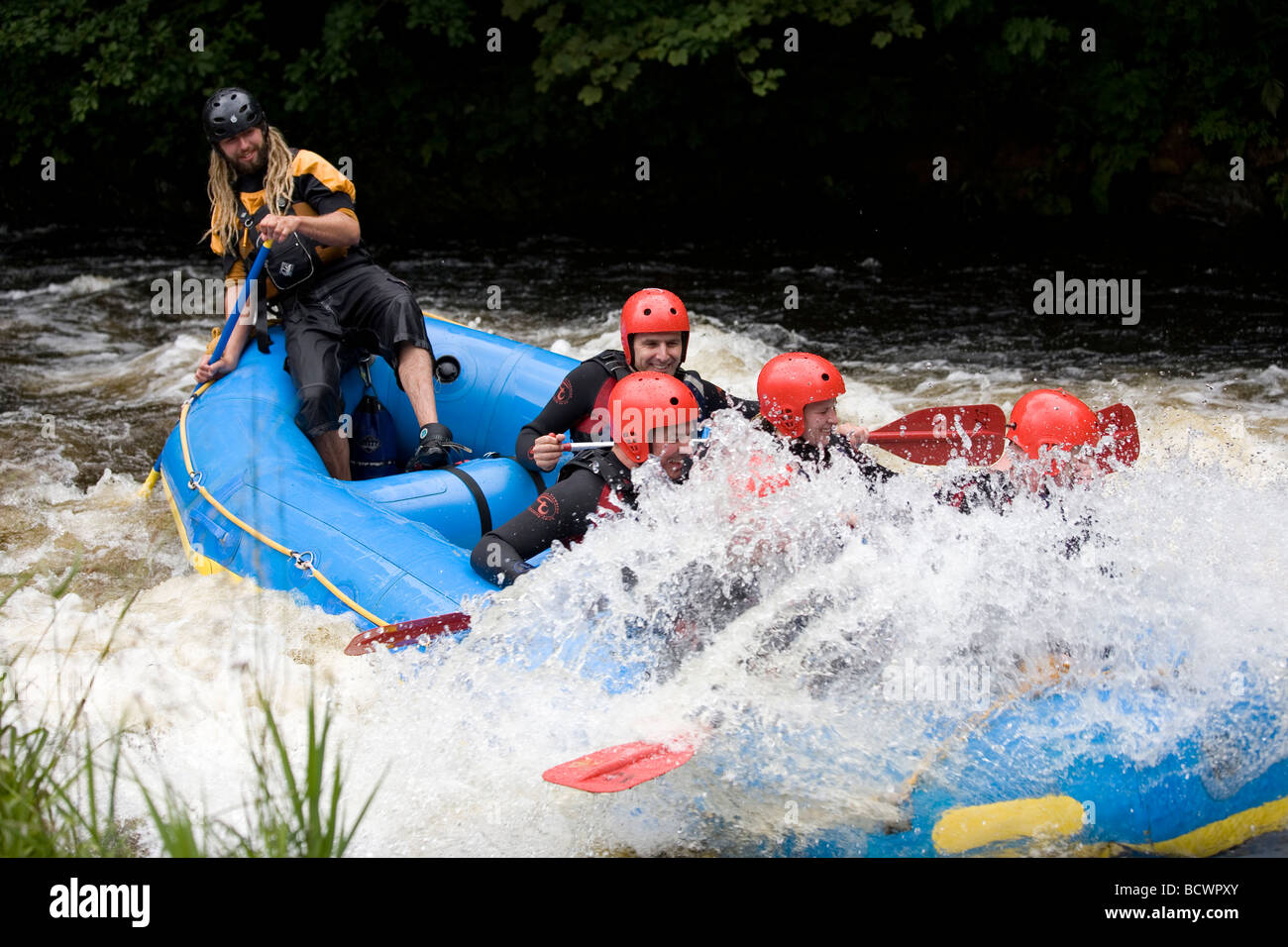 White Water Rafting Banque D'Images