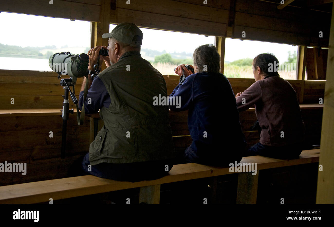 L'observation des oiseaux d'Oakham rutland watchers hut Banque D'Images