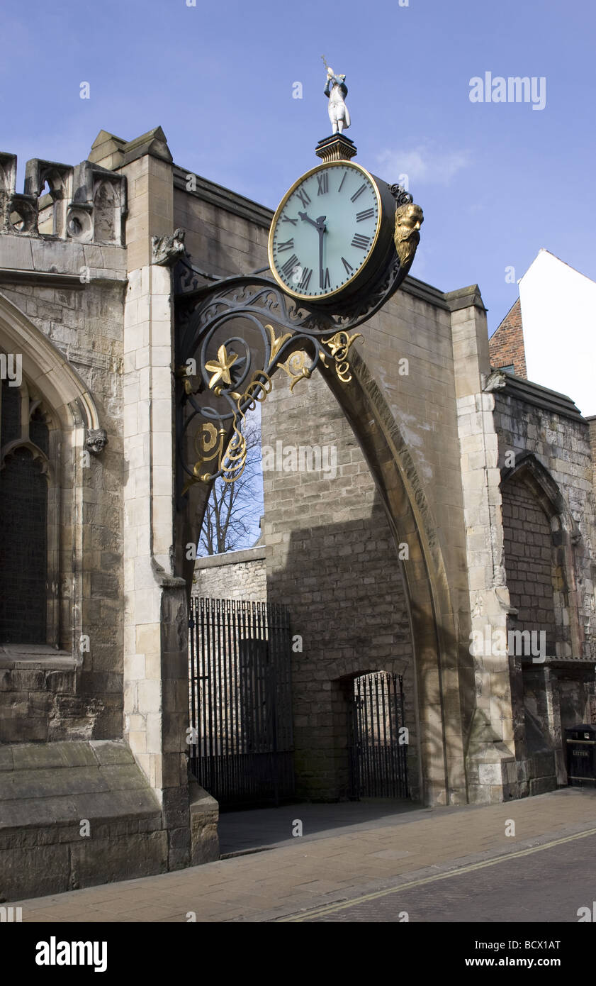 L'église Saint Martin le Grand Amiral, peu de réveil, Coney Street, City of York Banque D'Images