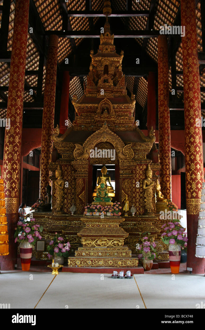 Bouddha de Wat Phra Singh de Chiang Mai, Thaïlande Banque D'Images