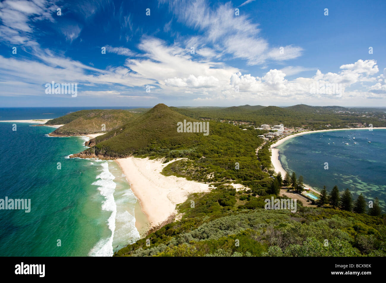 Vue du port de tête Tomaree Lookout Stepehens New South Wales Australie Banque D'Images