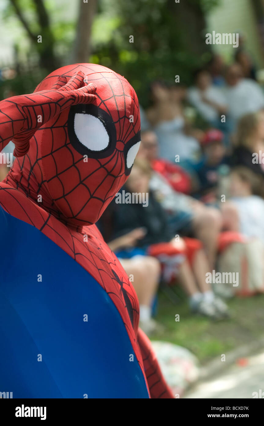 Spiderman à Bristol Rhode Island défilé du 4 juillet Banque D'Images