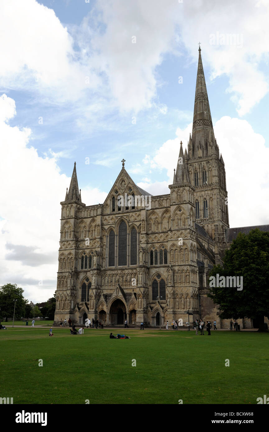 La cathédrale de Salisbury Wiltshire Banque D'Images
