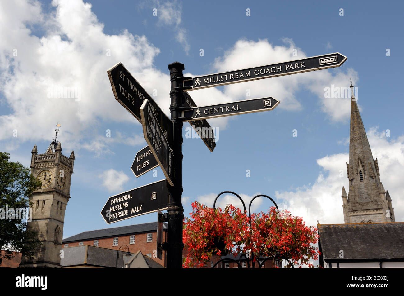 Informations touristiques sur sign Bridge Street Salisbury Banque D'Images