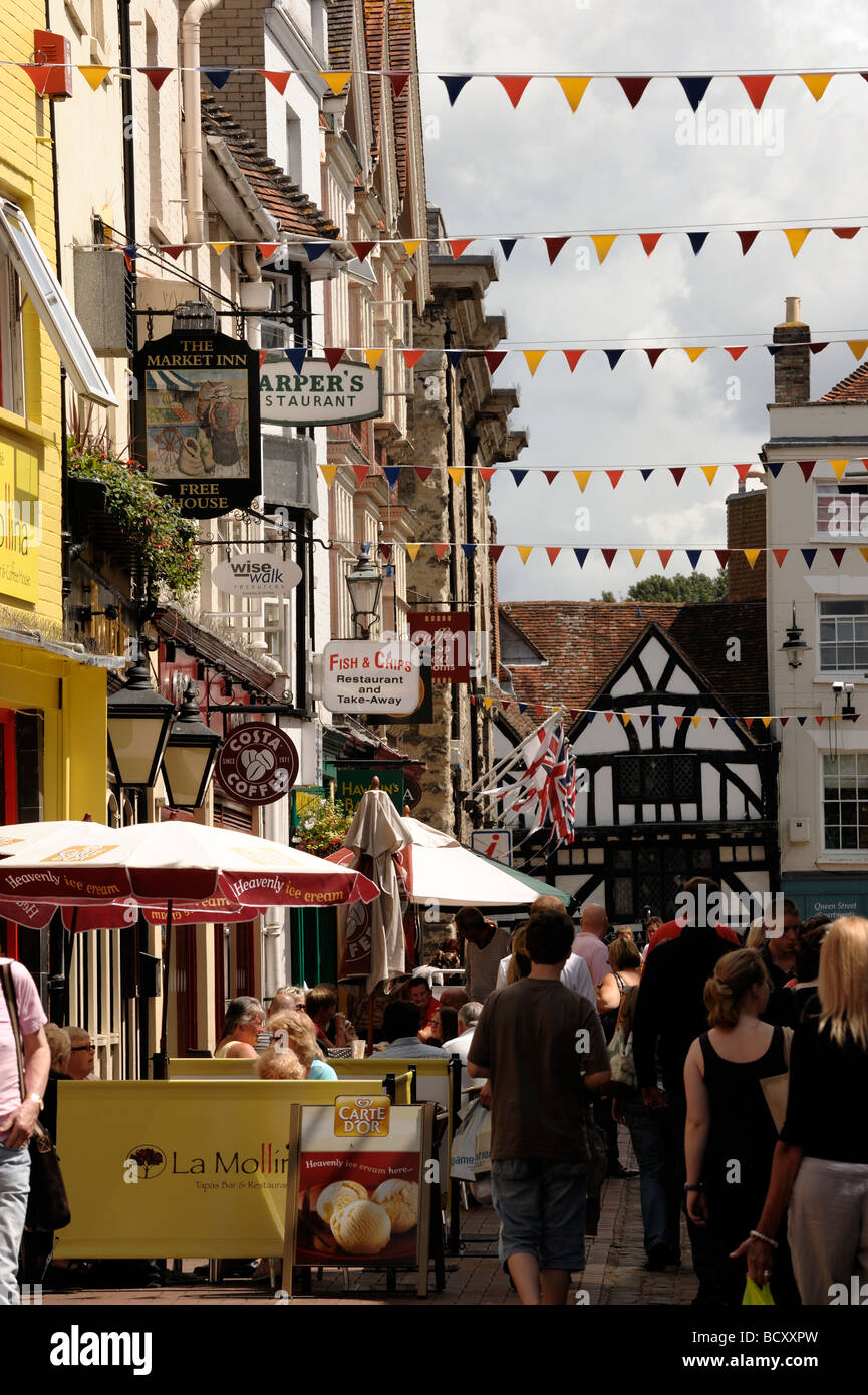 Butcher Row et poissons Ligne Salisbury Wiltshire, Angleterre Banque D'Images