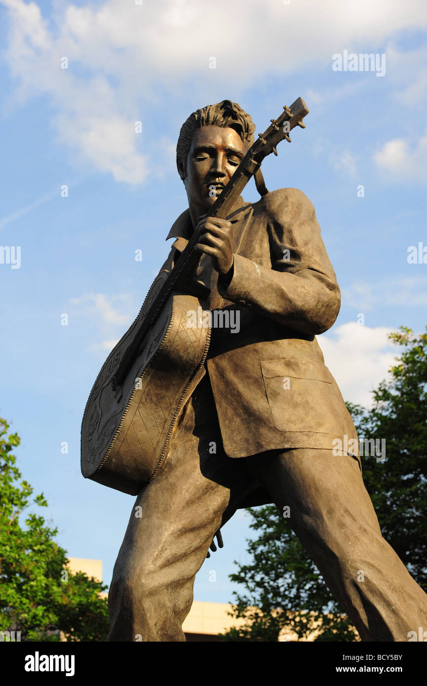 Tennessee Memphis memorial Statue d'Elvis Presley Banque D'Images