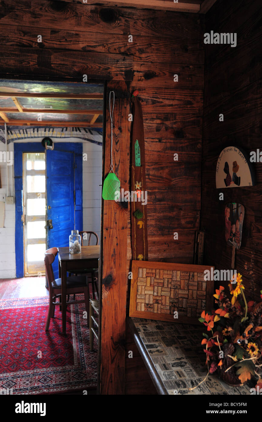 USA Mississippi Clarksdale Shack jusqu'Inn hôtel Pinetop Perkins intérieur cabane Banque D'Images