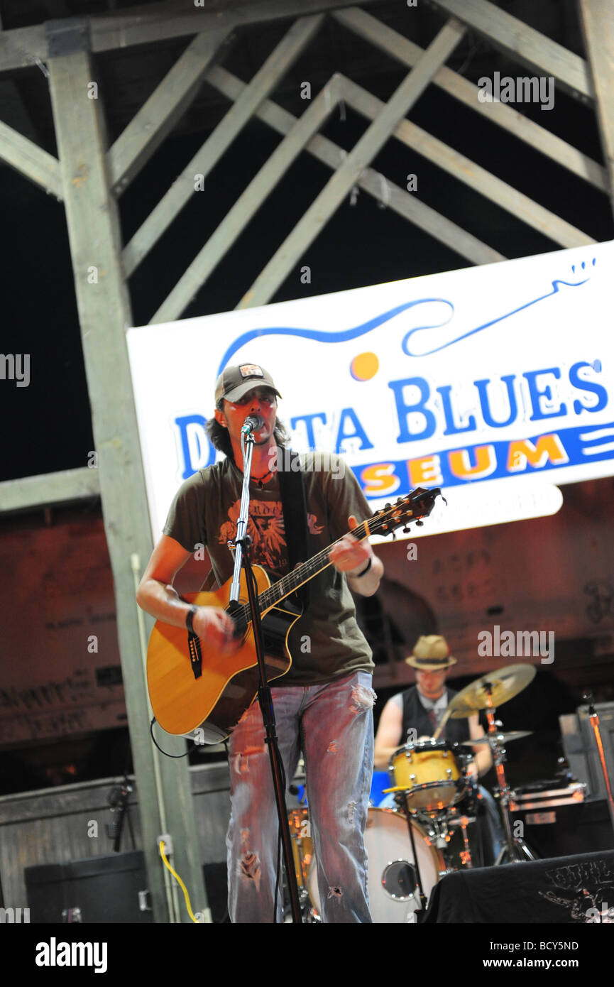 USA Mississippi Clarksdale un concert gratuit au Delta Blues Museum Banque D'Images