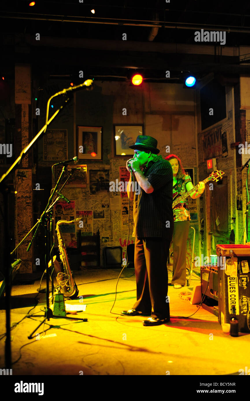 USA Mississippi Clarksdale Ground Zero Blues Club Stan Street Hambone Blues Band Banque D'Images