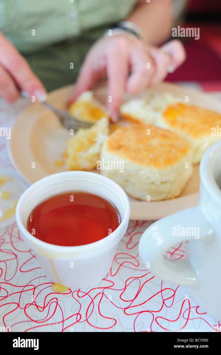 USA, New York, le restaurant du Memphis-Bryant-biscuits et le miel Banque D'Images