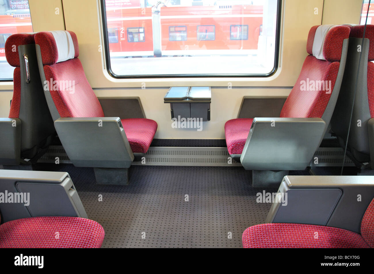 L'intérieur du train allemand, 1ère classe Banque D'Images