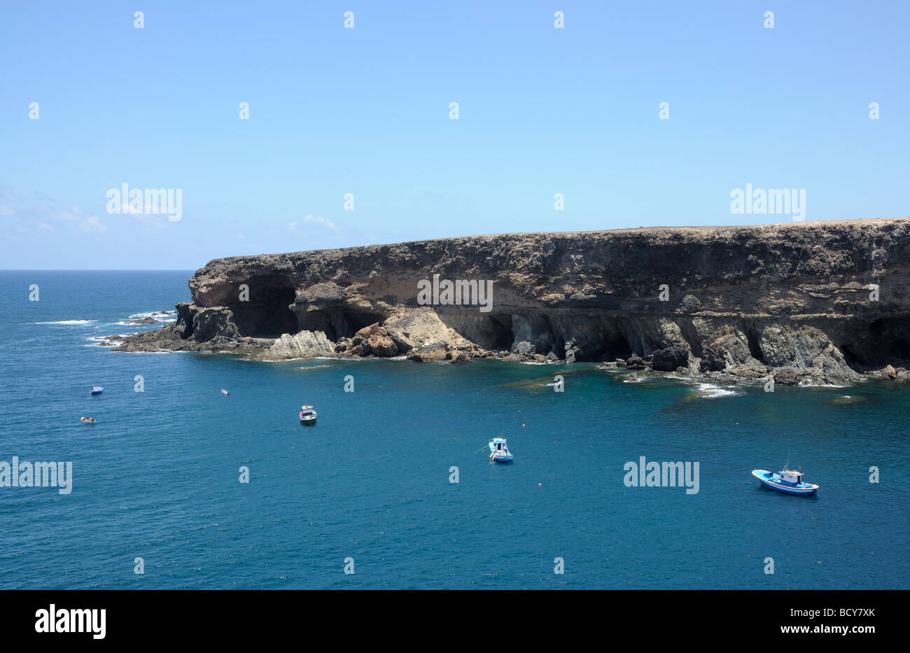 Village de pêcheurs de la côte près de Ajuy, Fuerteventura, Espagne île des Canaries Banque D'Images