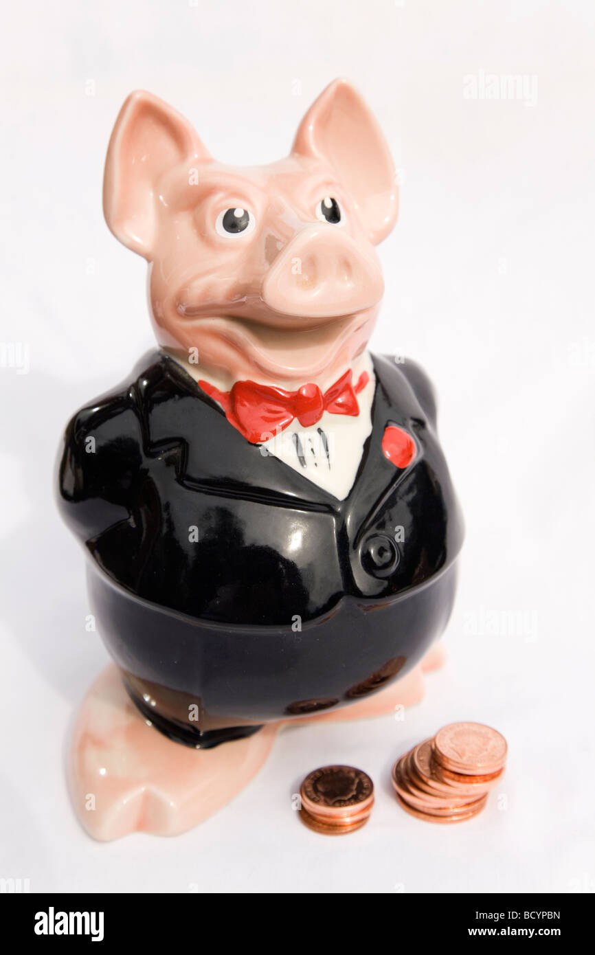 Sir Nathaniel, la plus rare d'un ensemble de cinq Piggy Banks produit par la banque NatWest dans les années 1980. C'est maintenant une pièce de collection Banque D'Images