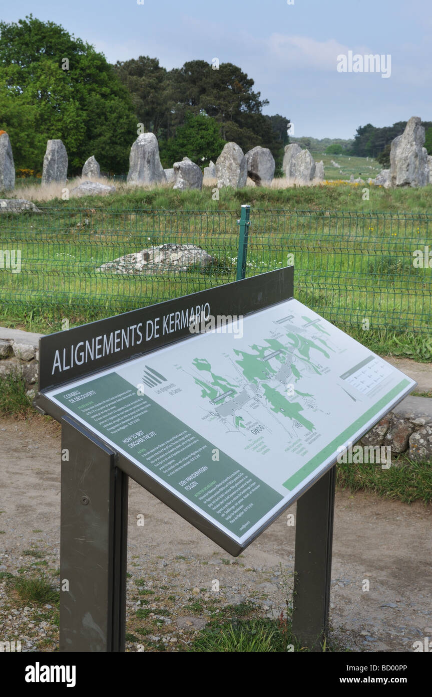 Les alignements de menhirs de Carnac en Bretagne, France Banque D'Images