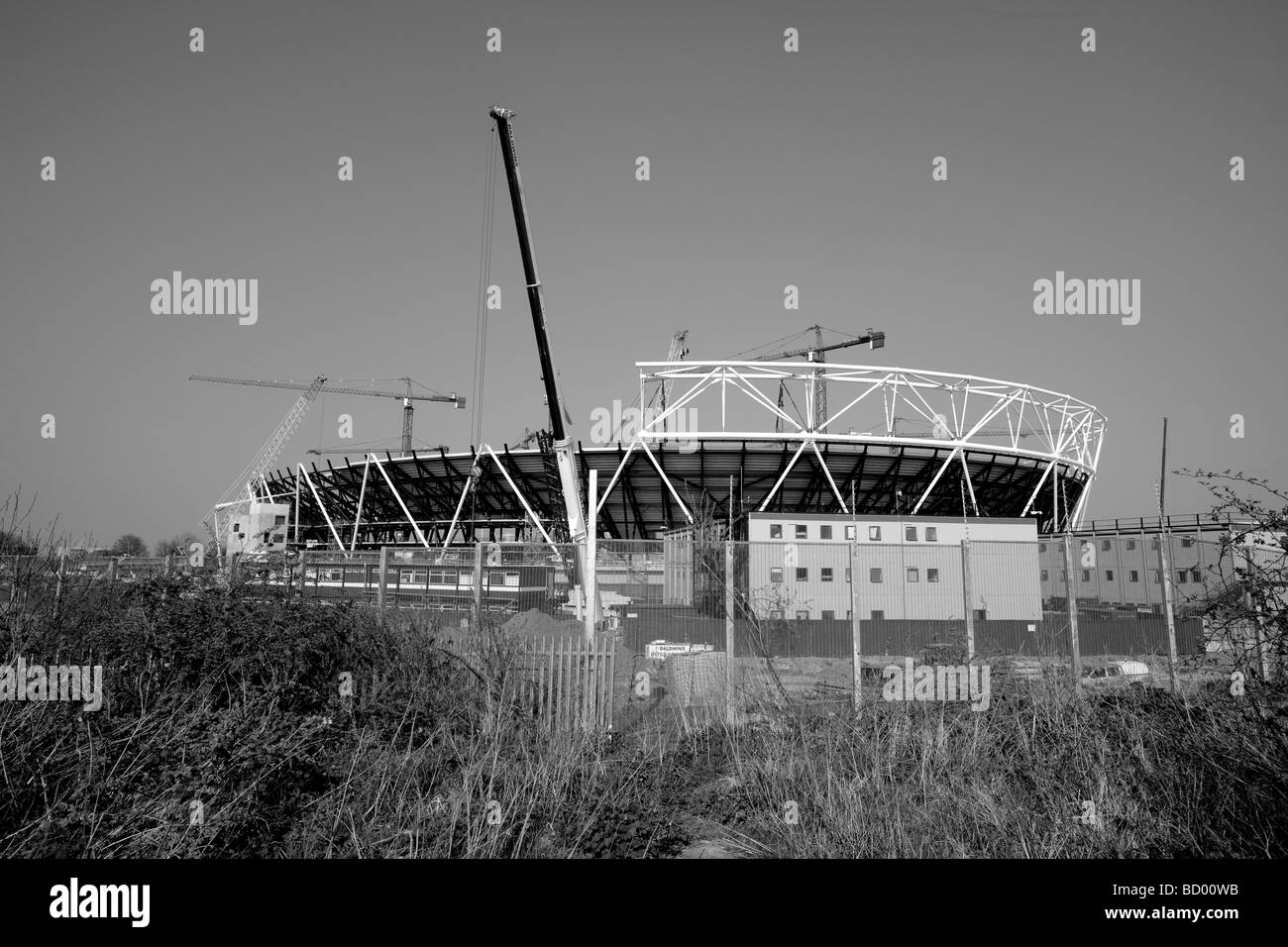 Stade olympique de Londres en construction Avril 2009 Banque D'Images