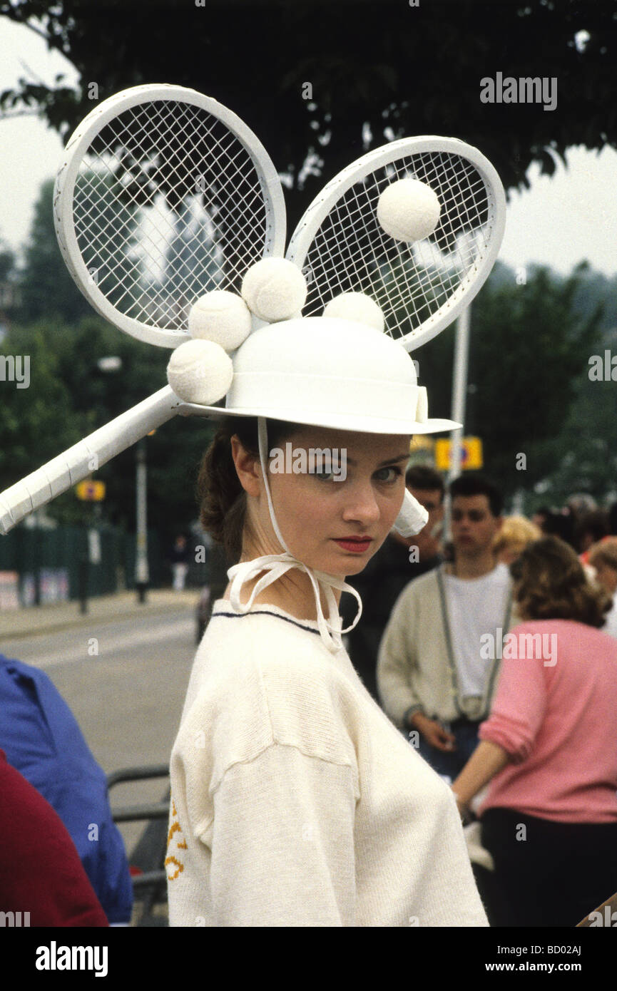 Fantaisie tête à Wimbledon Lawn Tennis Championships 1989 Banque D'Images