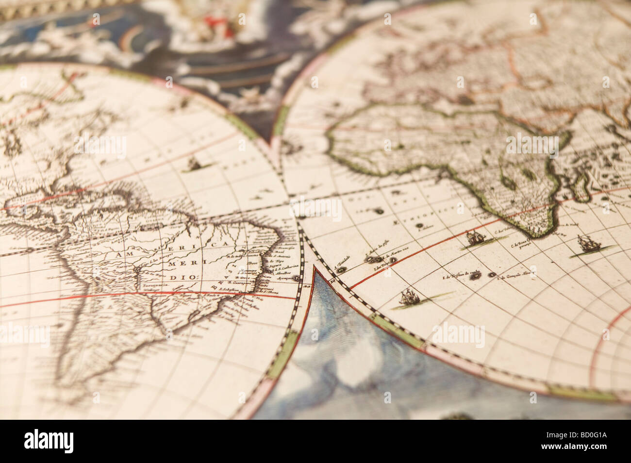 Carte du monde antique Banque D'Images